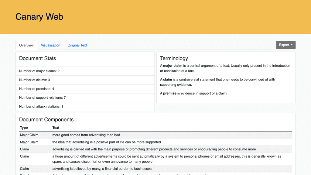 Canary Web screenshot