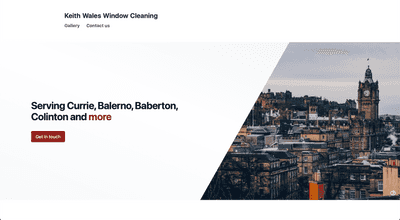 Screenshot of Keith Wales Window Cleaning homepage